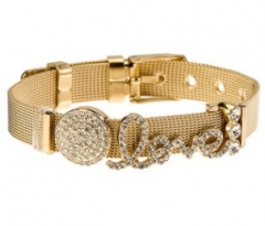 Stainless steel mesh bracelet + Alloy accessories Keeper woman bracelet