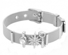 Stainless steel mesh bracelet + Alloy accessories Keeper woman bracelet