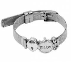 Stainless steel mesh bracelet + Alloy accessories Keeper woman bracelet