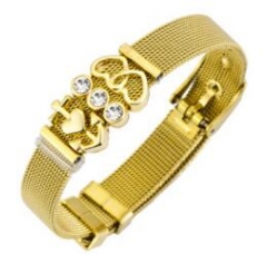 Stainless steel mesh bracelet + Alloy accessories Keeper woman bracelet
