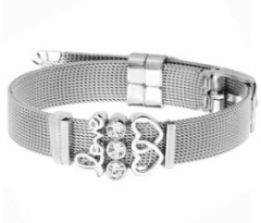 Stainless steel mesh bracelet + Alloy accessories Keeper woman bracelet