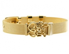 Stainless steel mesh bracelet + Alloy accessories Keeper woman bracelet
