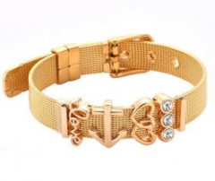 Stainless steel mesh bracelet + Alloy accessories Keeper woman bracelet