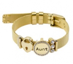Stainless steel mesh bracelet + Alloy accessories Keeper woman bracelet
