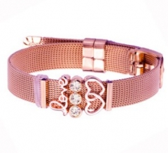Stainless steel mesh bracelet + Alloy accessories Keeper woman bracelet