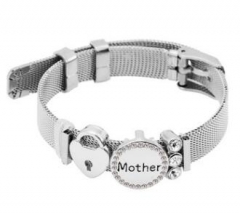 Stainless steel mesh bracelet + Alloy accessories Keeper woman bracelet