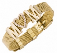 Stainless steel mesh bracelet + Alloy accessories Keeper woman bracelet