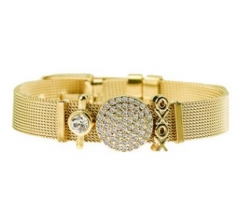 Stainless steel mesh bracelet + Alloy accessories Keeper woman bracelet