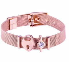 Stainless steel mesh bracelet + Alloy accessories Keeper woman bracelet