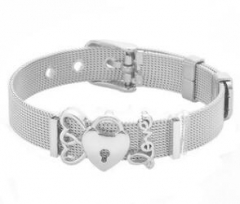Stainless steel mesh bracelet + Alloy accessories Keeper woman bracelet