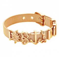 Stainless steel mesh bracelet + Alloy accessories Keeper woman bracelet
