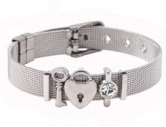 Stainless steel mesh bracelet + Alloy accessories Keeper woman bracelet