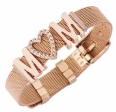 Stainless steel mesh bracelet + Alloy accessories Keeper woman bracelet