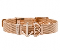 Stainless steel mesh bracelet + Alloy accessories Keeper woman bracelet