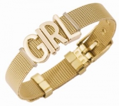 Stainless steel mesh bracelet + Alloy accessories Keeper woman bracelet