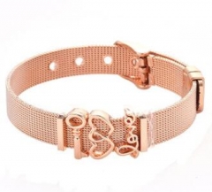 Stainless steel mesh bracelet + Alloy accessories Keeper woman bracelet