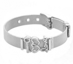 Stainless steel mesh bracelet + Alloy accessories Keeper woman bracelet