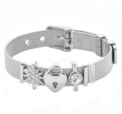 Stainless steel mesh bracelet + Alloy accessories Keeper woman bracelet