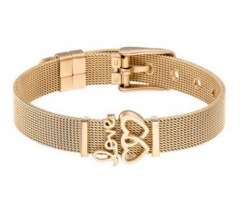 Stainless steel mesh bracelet + Alloy accessories Keeper woman bracelet