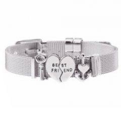Stainless steel mesh bracelet + Alloy accessories Keeper woman bracelet