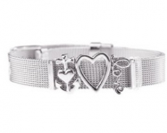 Stainless steel mesh bracelet + Alloy accessories Keeper woman bracelet