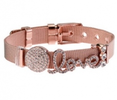 Stainless steel mesh bracelet + Alloy accessories Keeper woman bracelet
