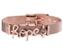 Stainless steel mesh bracelet + Alloy accessories Keeper woman bracelet