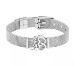 Stainless steel mesh bracelet + Alloy accessories Keeper woman bracelet