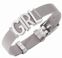 Stainless steel mesh bracelet + Alloy accessories Keeper woman bracelet
