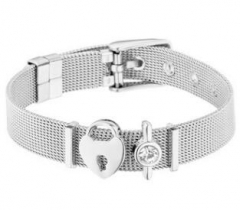 Stainless steel mesh bracelet + Alloy accessories Keeper woman bracelet