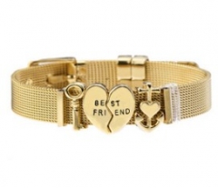 Stainless steel mesh bracelet + Alloy accessories Keeper woman bracelet