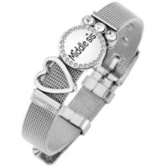 Stainless steel mesh bracelet + Alloy accessories Keeper woman bracelet