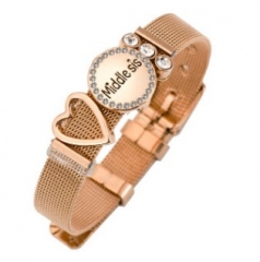 Stainless steel mesh bracelet + Alloy accessories Keeper woman bracelet