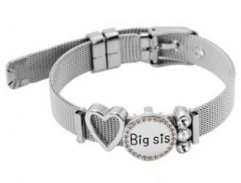 Stainless steel mesh bracelet + Alloy accessories Keeper woman bracelet