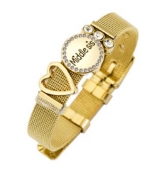 Stainless steel mesh bracelet + Alloy accessories Keeper woman bracelet