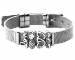 Stainless steel mesh bracelet + Alloy accessories Keeper woman bracelet