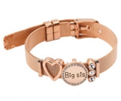 Stainless steel mesh bracelet + Alloy accessories Keeper woman bracelet