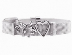 Stainless steel mesh bracelet + Alloy accessories Keeper woman bracelet