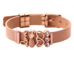 Stainless steel mesh bracelet + Alloy accessories Keeper woman bracelet