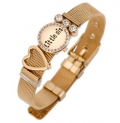 Stainless steel mesh bracelet + Alloy accessories Keeper woman bracelet