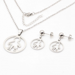 Stainless steel jewelry set, necklace and earrings wholesale
