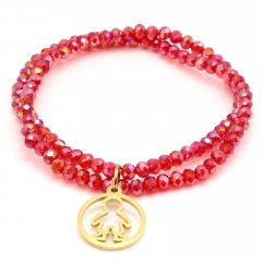 Stainless steel women's jewelry beaded bracelet wholesale