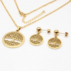 Stainless steel jewelry set, necklace and earrings wholesale