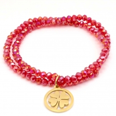 Stainless steel women's jewelry beaded bracelet wholesale