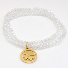 Stainless steel women's jewelry beaded bracelet wholesale