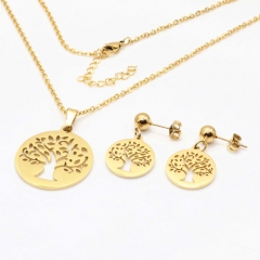 Stainless steel jewelry set, necklace and earrings wholesale