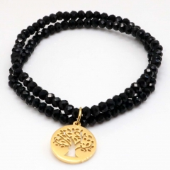Stainless steel women's jewelry beaded bracelet wholesale