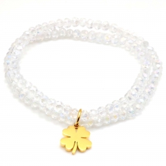 Stainless steel women's jewelry beaded bracelet wholesale