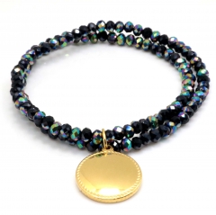 Stainless steel women's jewelry beaded bracelet wholesale