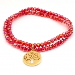 Stainless steel women's jewelry beaded bracelet wholesale